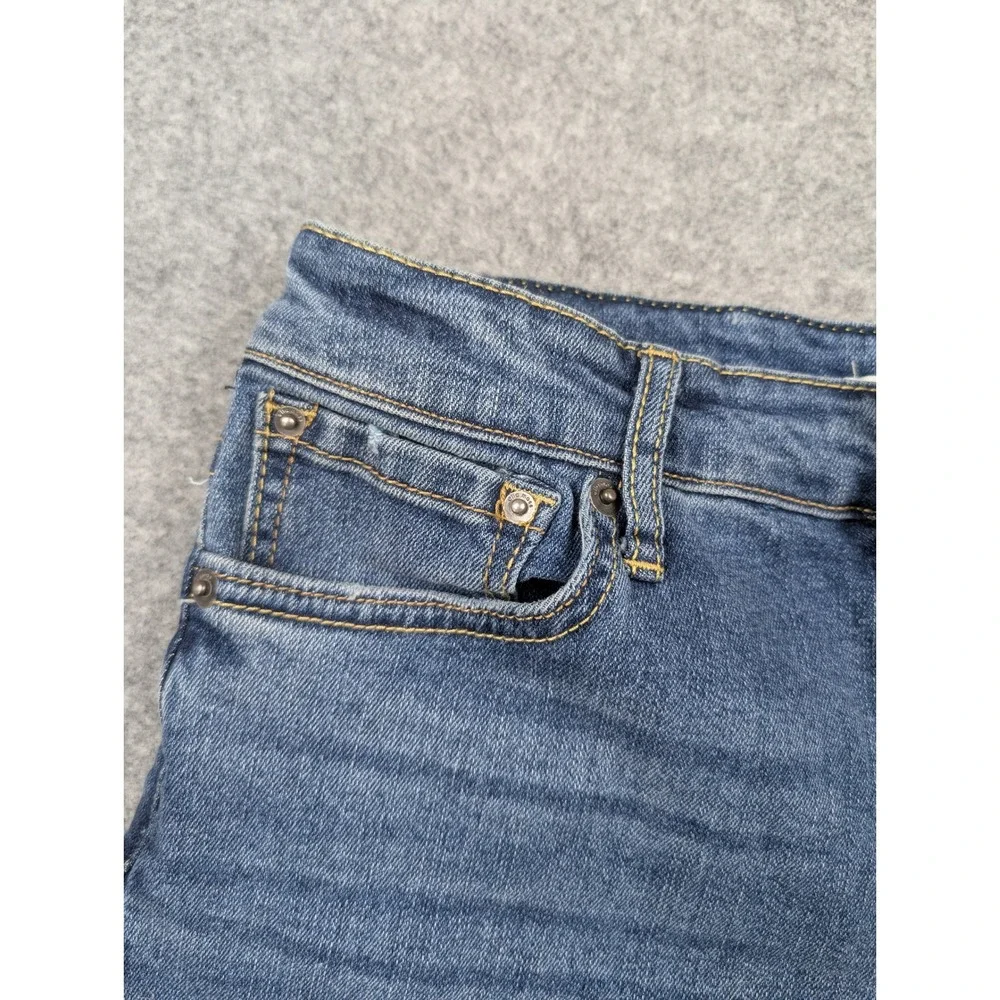 Ella Moss Womens Cuffed Midishort Button Fly Denim Shorts Blue Size 27